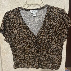 Leopard Button-Down Shirt - Black and Brown